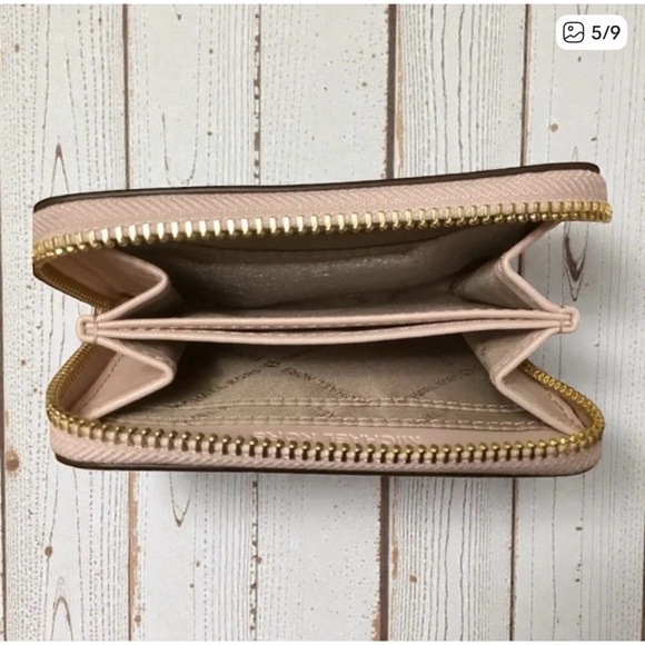 Michael Kors Jet Set Travel Color-Block Wallet Powder Blush Rose - Picture 7 of 7